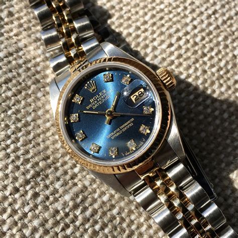 blue rolex women|women's rolex blue face.